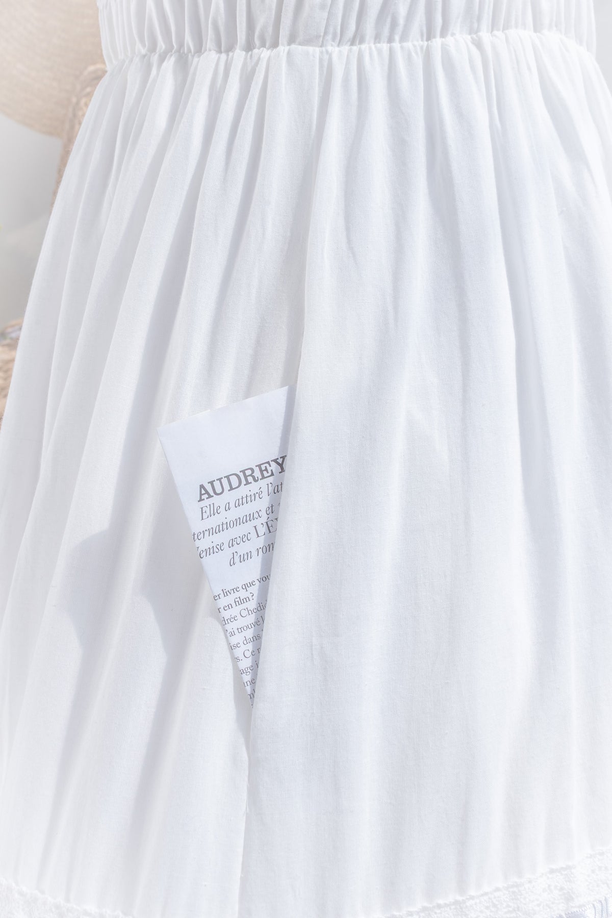 white dress with pockets