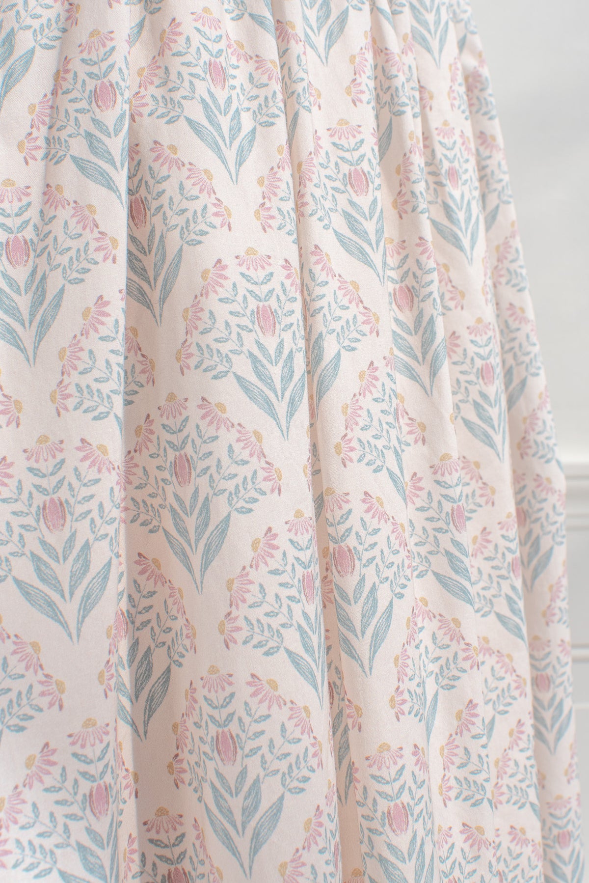 Floral cotton fabric texture — Camille midi dress