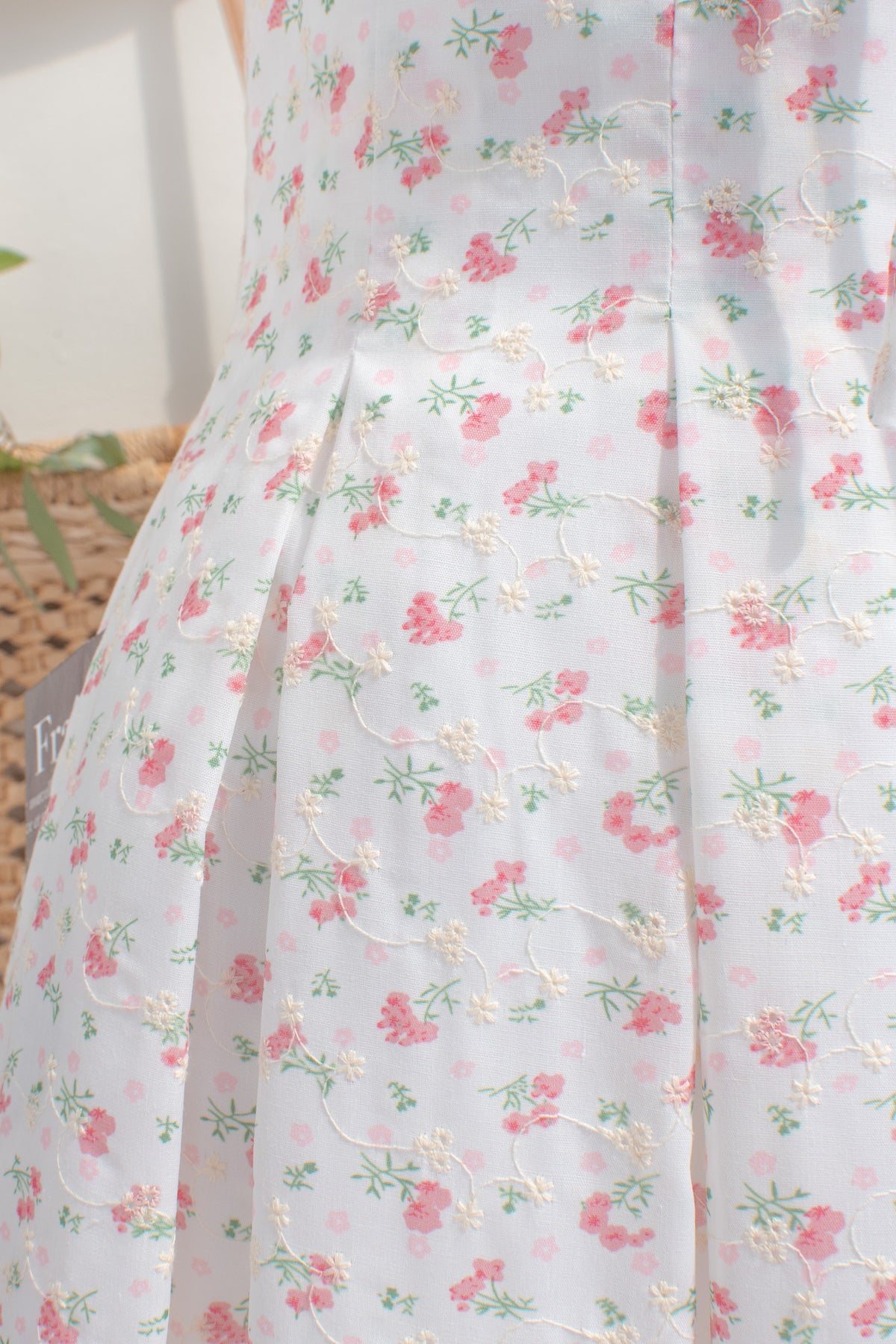 french girl style dress with box pleat detail