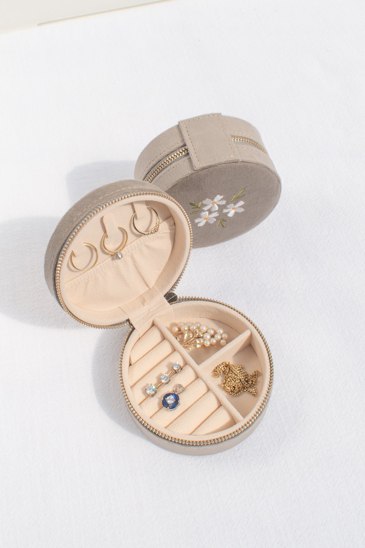 small jewelry box for rings and necklaces. pink velvet. perfect gift idea for someone who loves france.