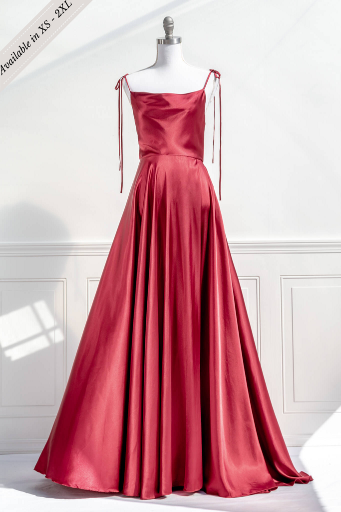 long red pageant dress - the aphrodite princess dress is a dream for your prom and formal event. front view. amantine.