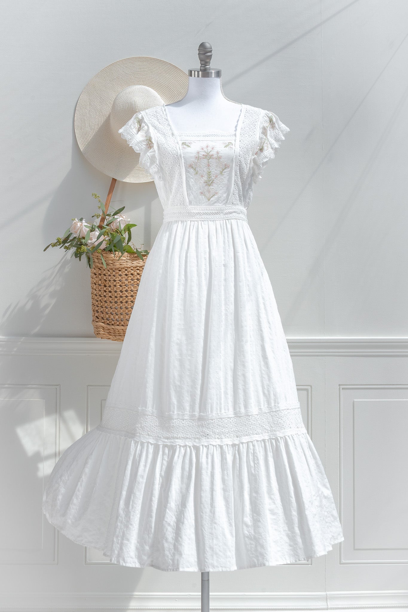 Victoria Embroidered Cotton Maxi Dress
