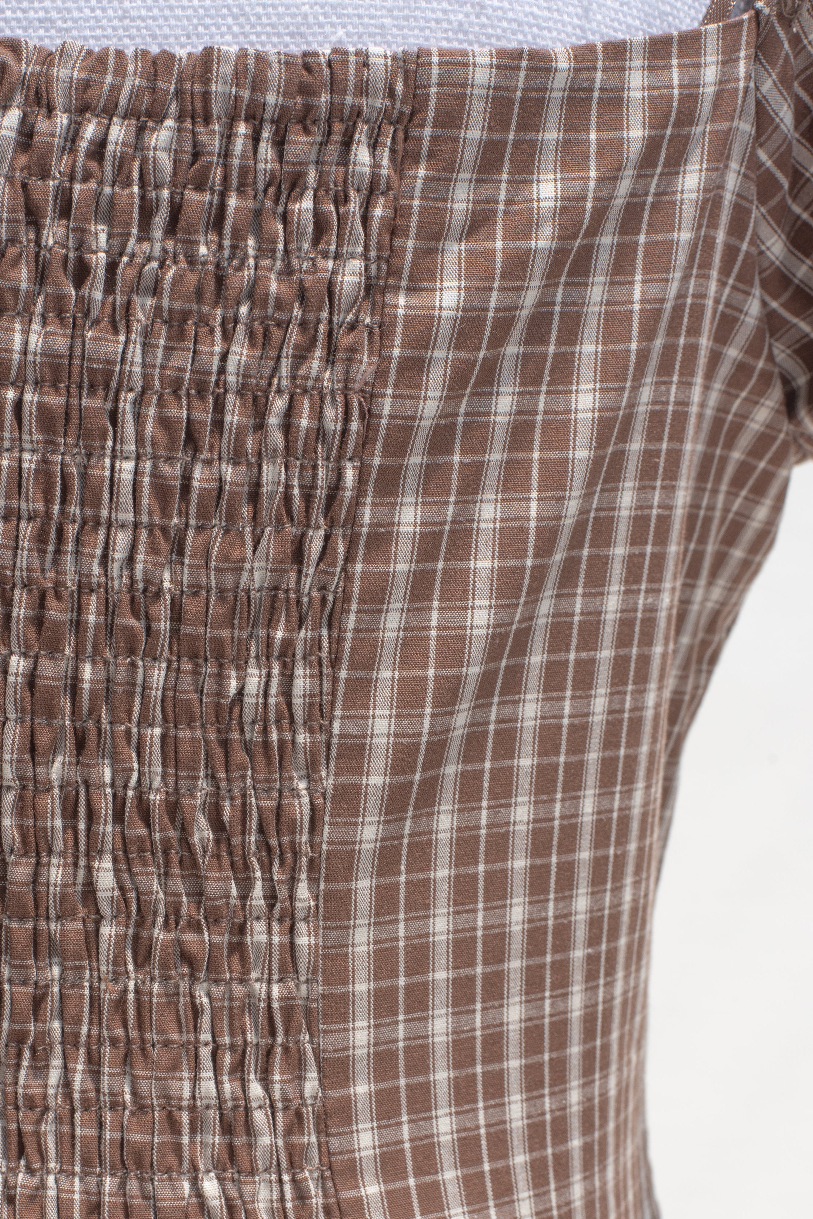 Brown Plaid Midi Dress - Bernadette