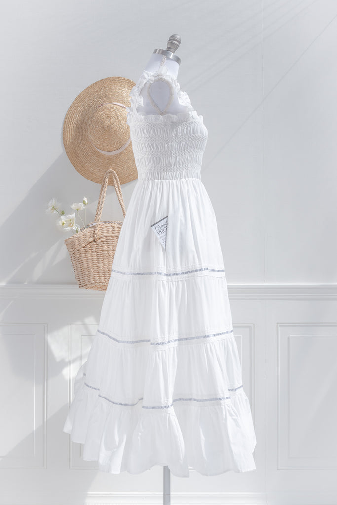 white cotton midi dress Classic Moment Eyelet in ensuring a comfortable yet sophisticated look for any occasion. White Linen Cotton Midi Dress