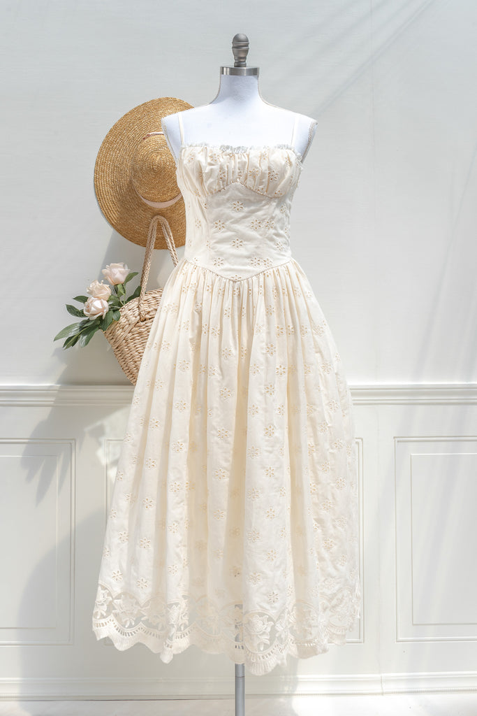 romantic cream dress Romantic Notion Lace Tiered Mini Dress in Cream M / Cream
