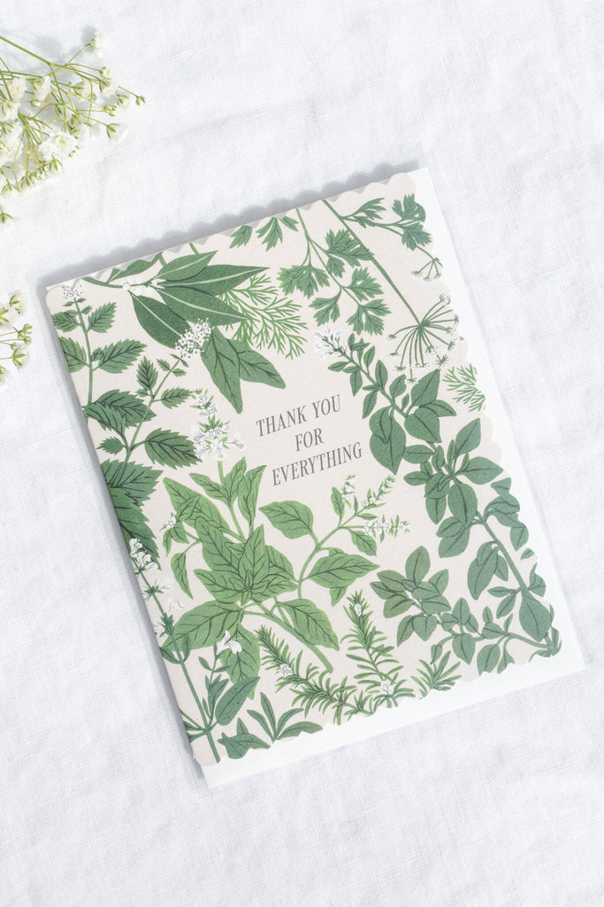 unique thank you card. cute thank you card for friend. floral and botanical motif. 