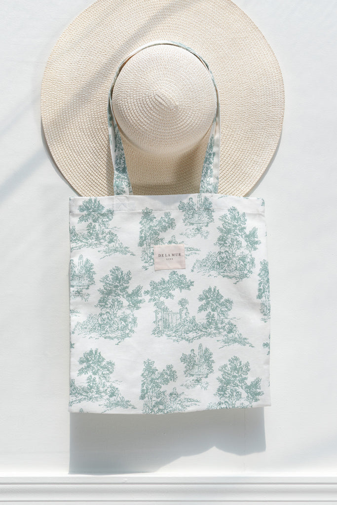 french girl style tote bag - cute floral toile 