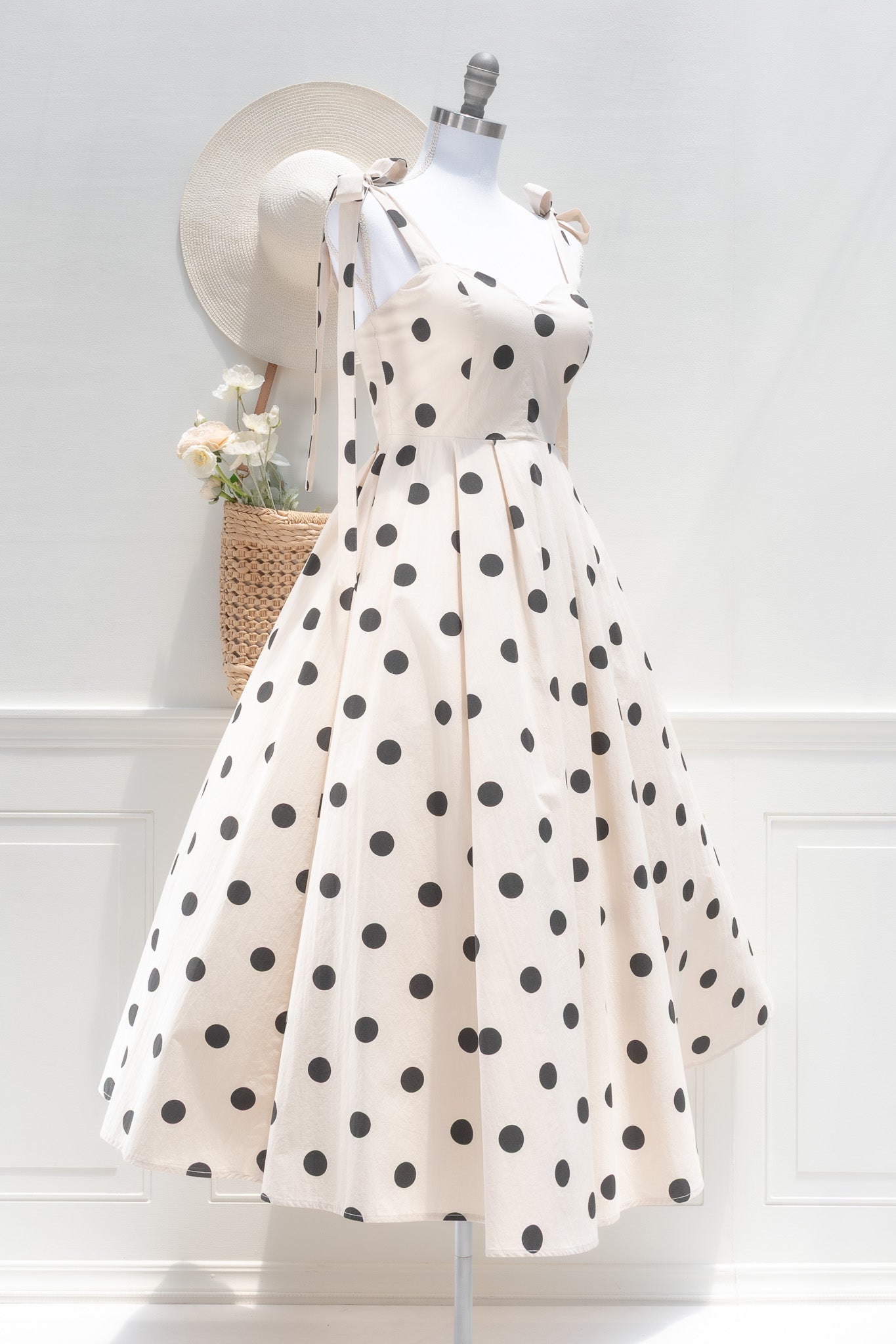 Polka Dot Cotton Midi Dress - Maëlle