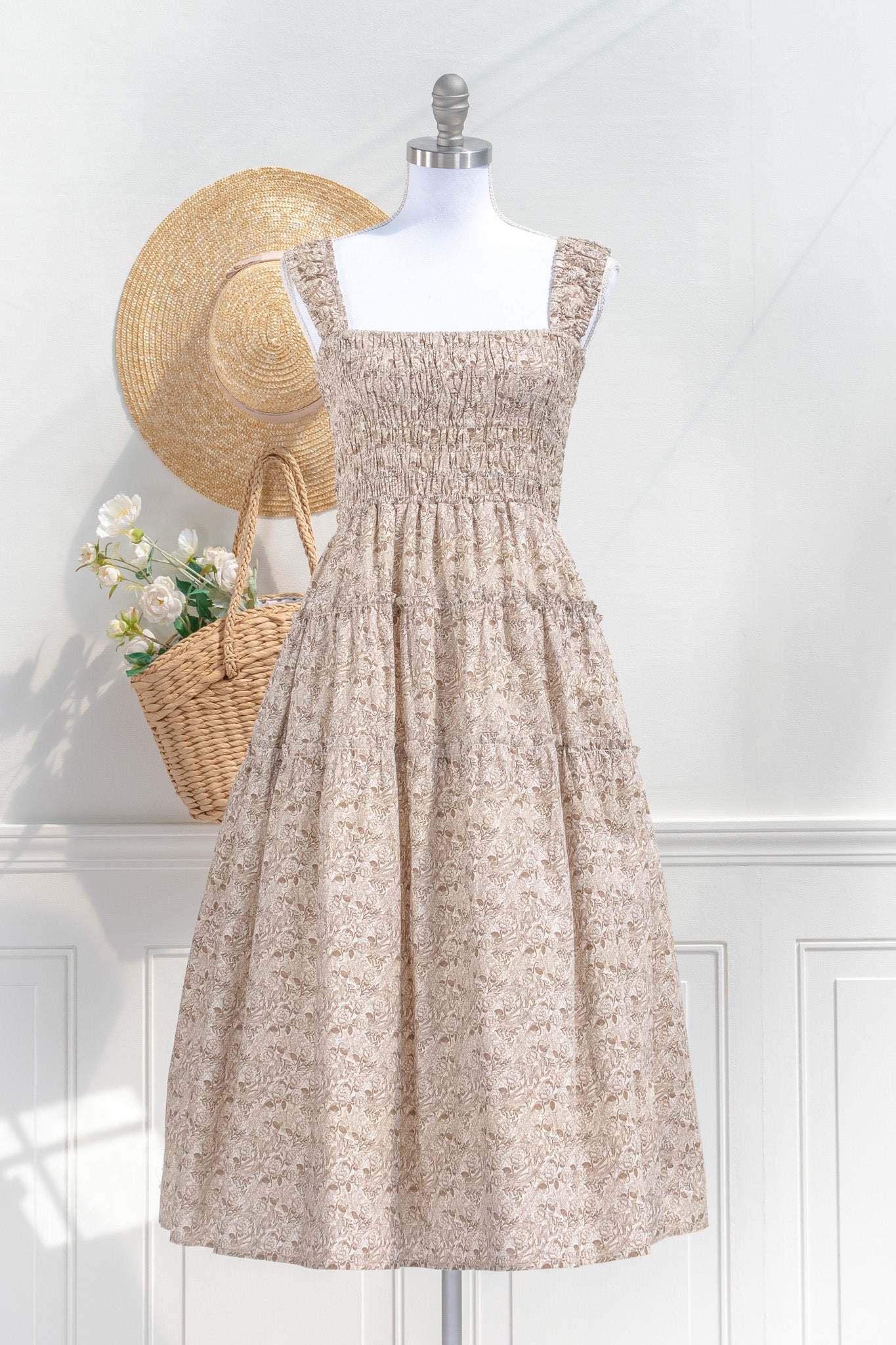 elegant decor cotton dress Siren Gaze Apricot Strapless A-Line Maxi Dress For Wedding Guests Women's Summer Party Formal Metal Buckle Decor Slim Fit High Waist Flared,L